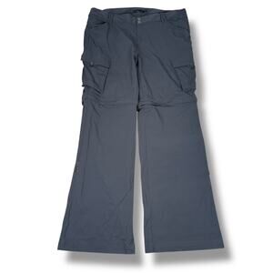 Prana Sage Convertible Pants Women’s 14 Gray Nylon Multi Pockets‎ Hiking Outdoor
